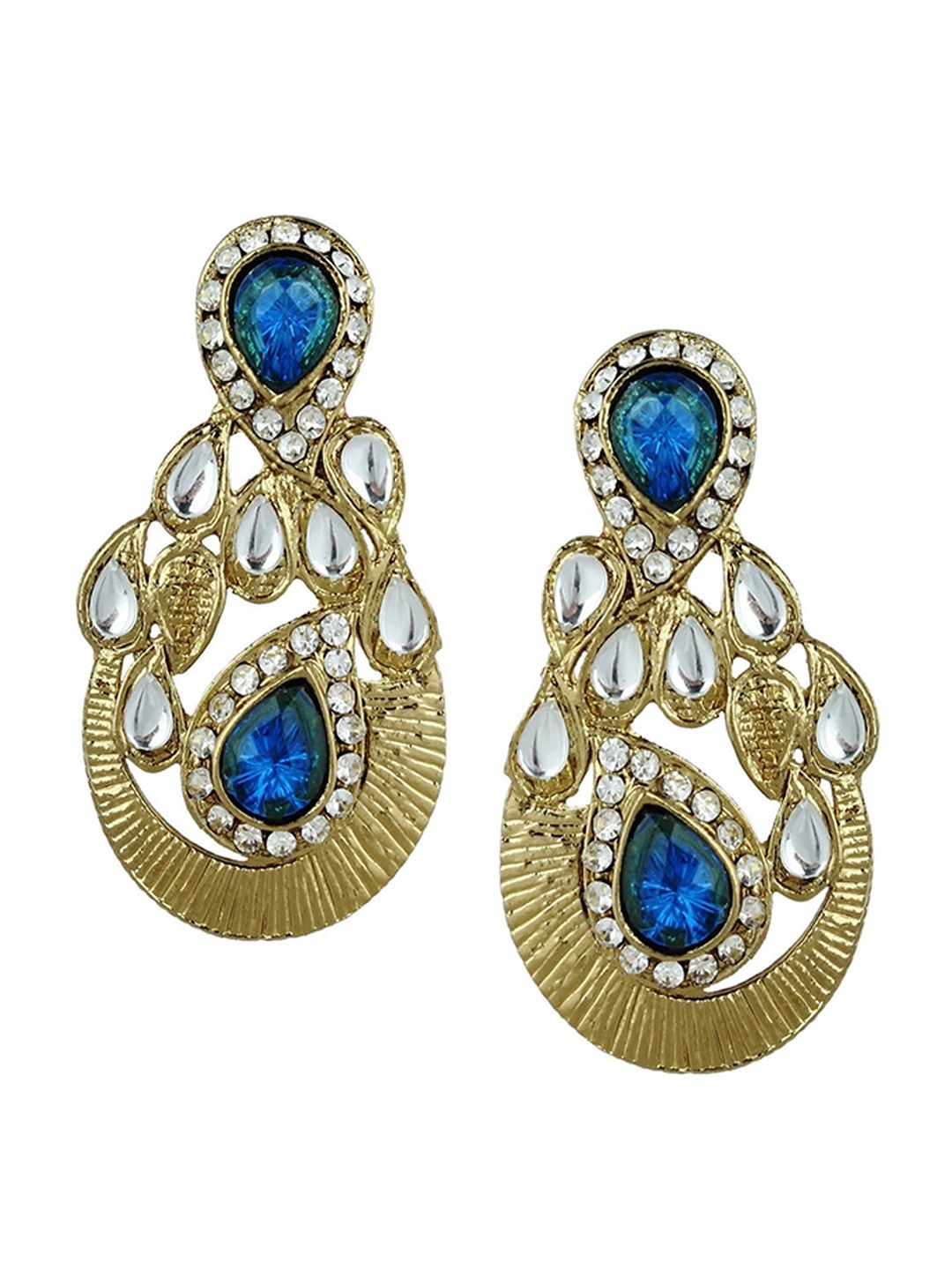 Kshitij Jewels Blue Contemporary Drop Earrings Price in India