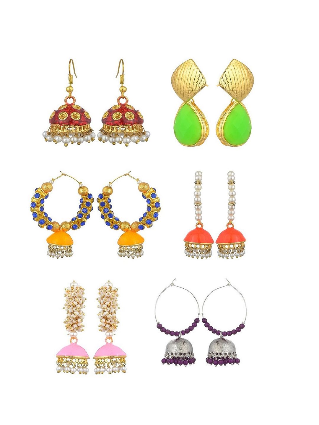 Kshitij Jewels Multicoloured Contemporary Drop Earrings Price in India