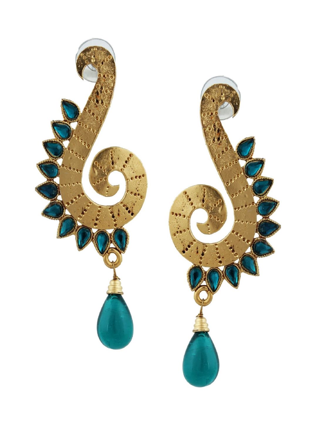 Kshitij Jewels Green Contemporary Drop Earrings Price in India