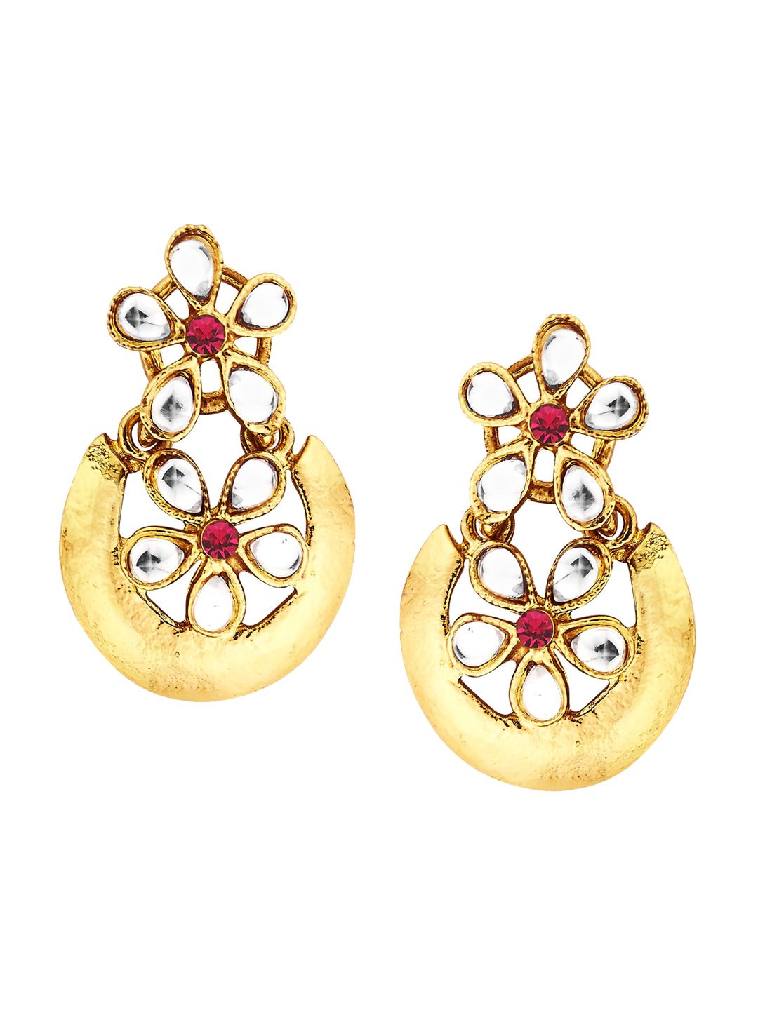 Kshitij Jewels Red Contemporary Drop Earrings Price in India