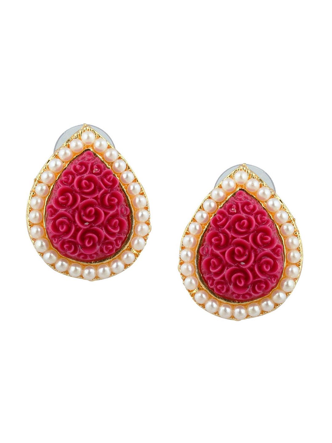 Kshitij Jewels Maroon Contemporary Studs Earrings Price in India