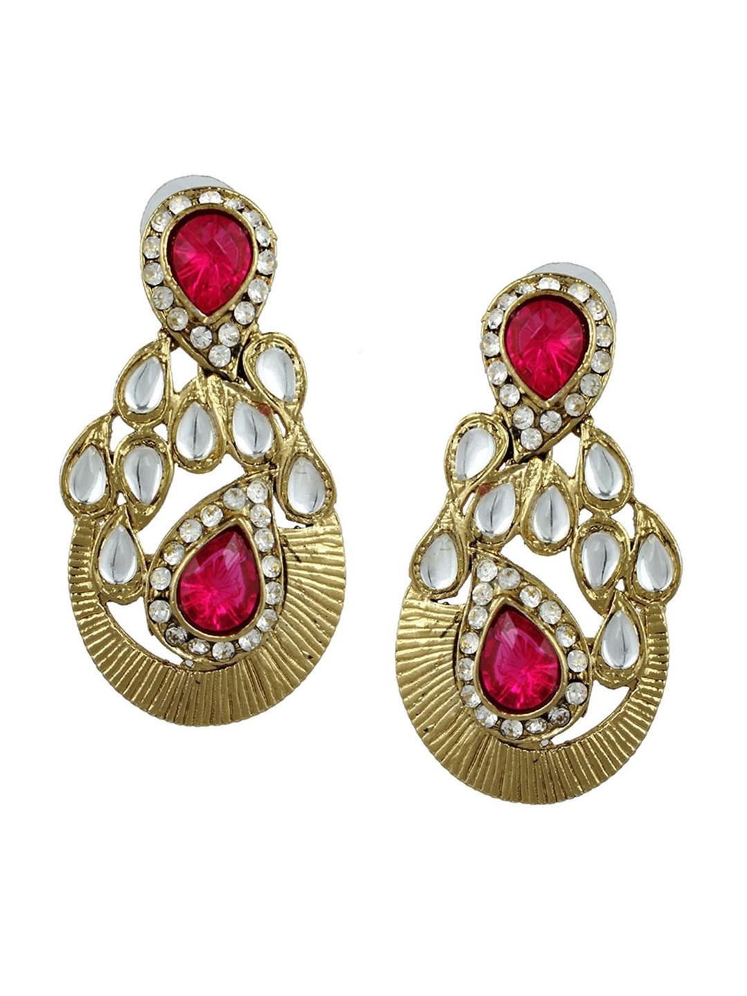 Kshitij Jewels Pink Contemporary Drop Earrings Price in India