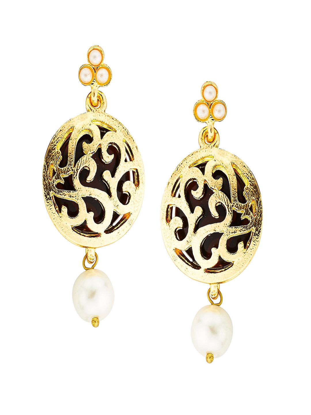 Kshitij Jewels Black Contemporary Drop Earrings Price in India