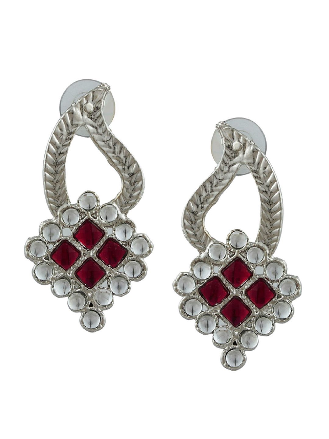 Kshitij Jewels Maroon Contemporary Drop Earrings Price in India