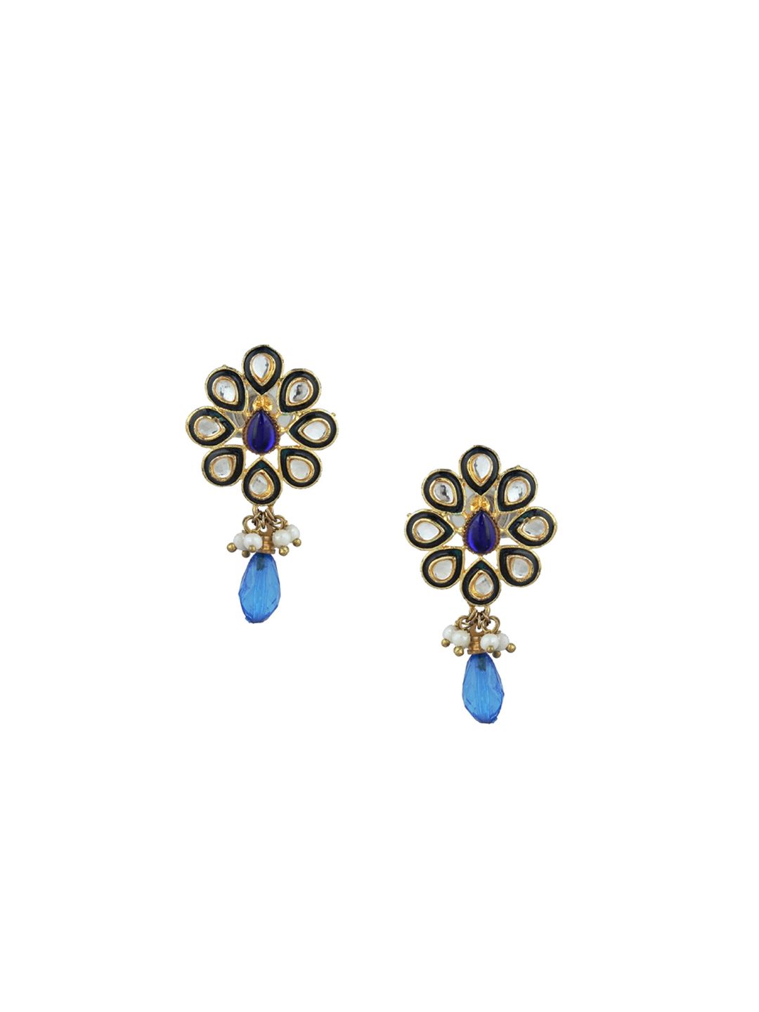 Kshitij Jewels Blue Contemporary Jhumkas Earrings Price in India