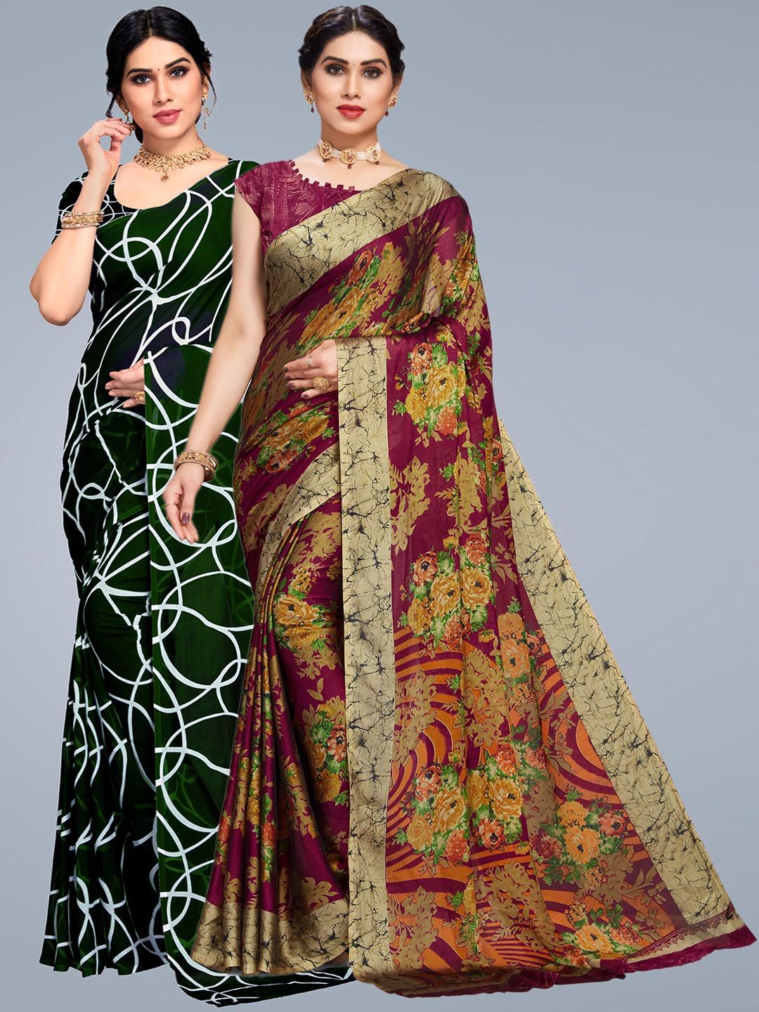 MS RETAIL Multicoloured & Black Floral Saree Price in India