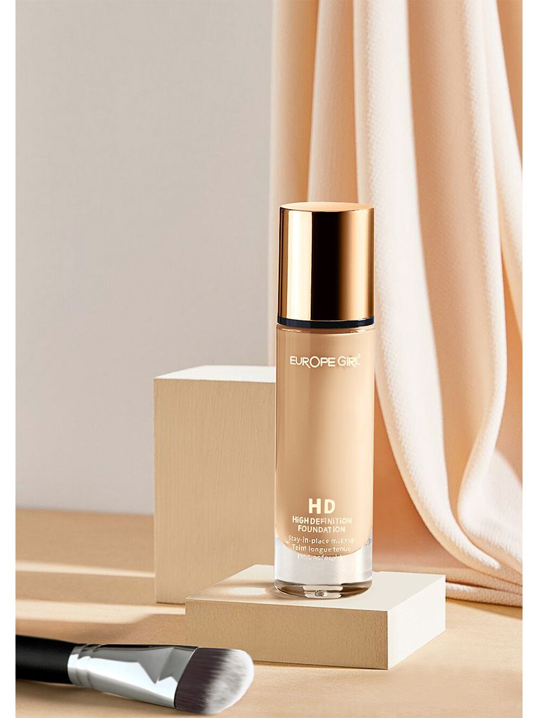 EUROPE GIRL Stay-In-Place Waterproof HD High Definition Foundation 30 ml - Medium 60 Price in India