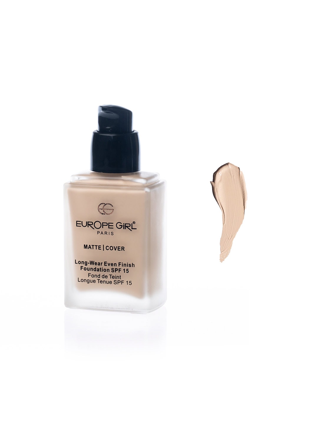 EUROPE GIRL Matte Cover Long Wear SPF 15 Even Finish Foundation 30 ml - Shade 130 Price in India