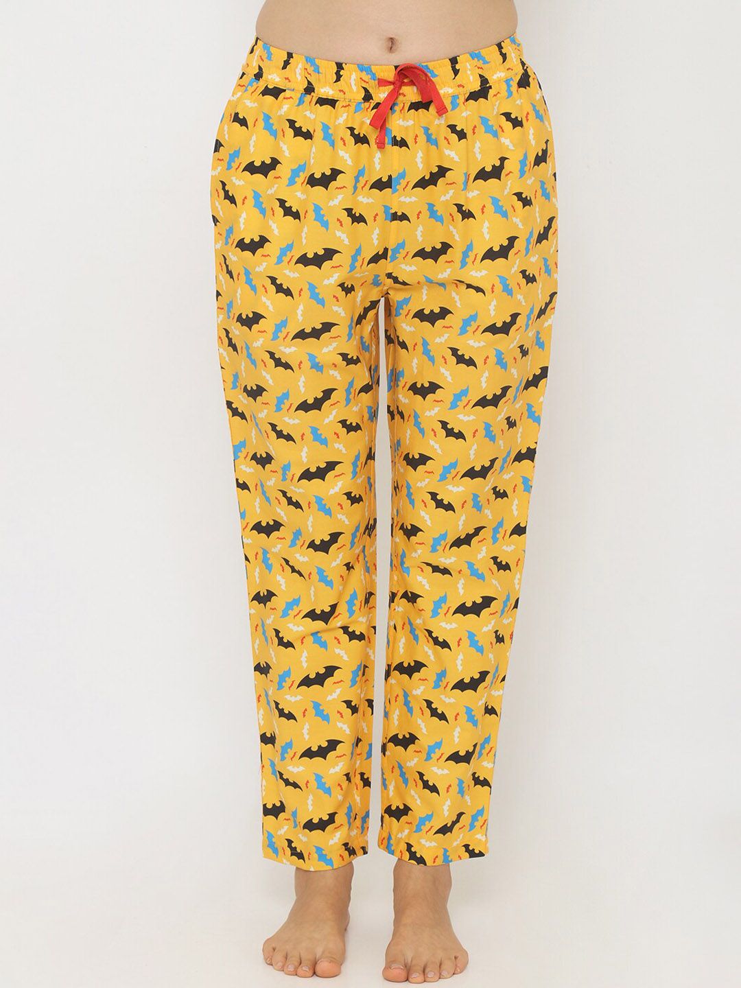 Smugglerz Women Yellow Printed Lounge Pants Price in India