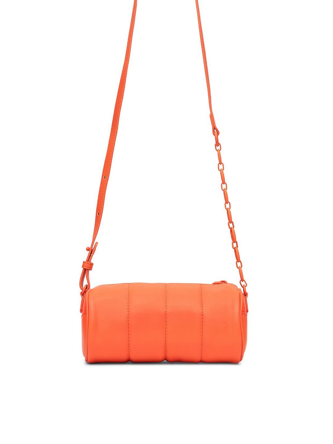 MIRAGGIO Orange Quilted Structured Crossbody Bag Price in India