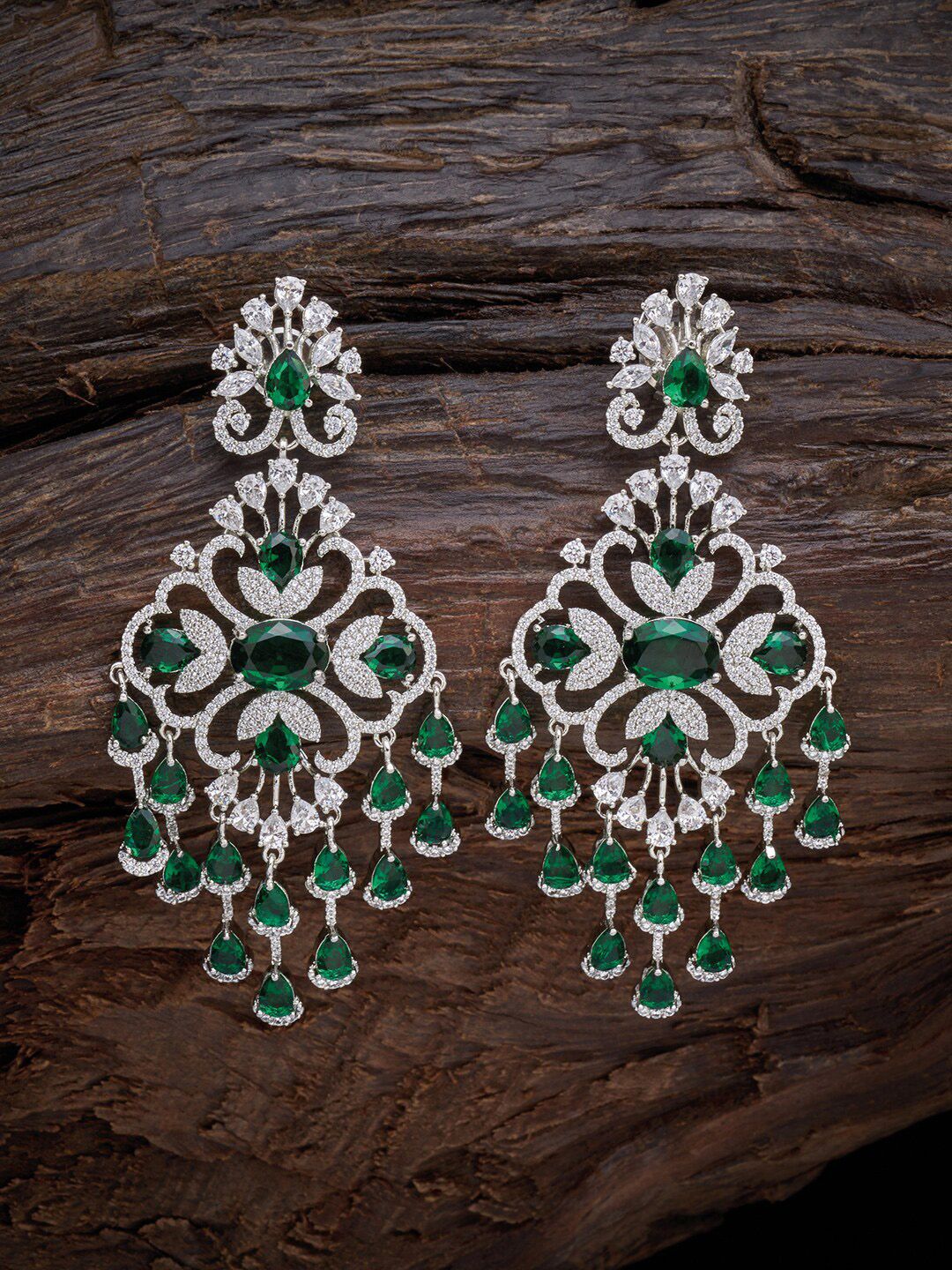 Kushal's Fashion Jewellery Green Floral Studs Earrings Price in India
