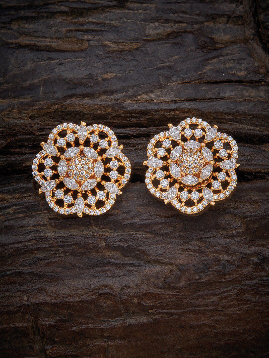 Kushal's Fashion Jewellery White Floral Studs Earrings Price in India