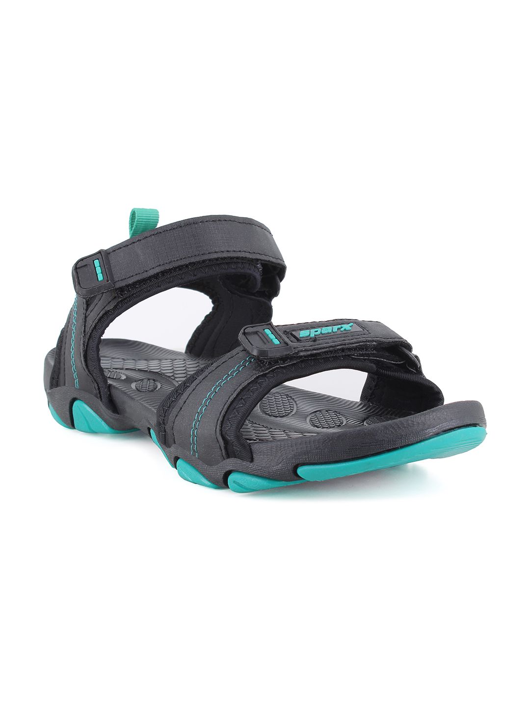 Sparx Women Black & Green Solid Sports Sandal Price in India