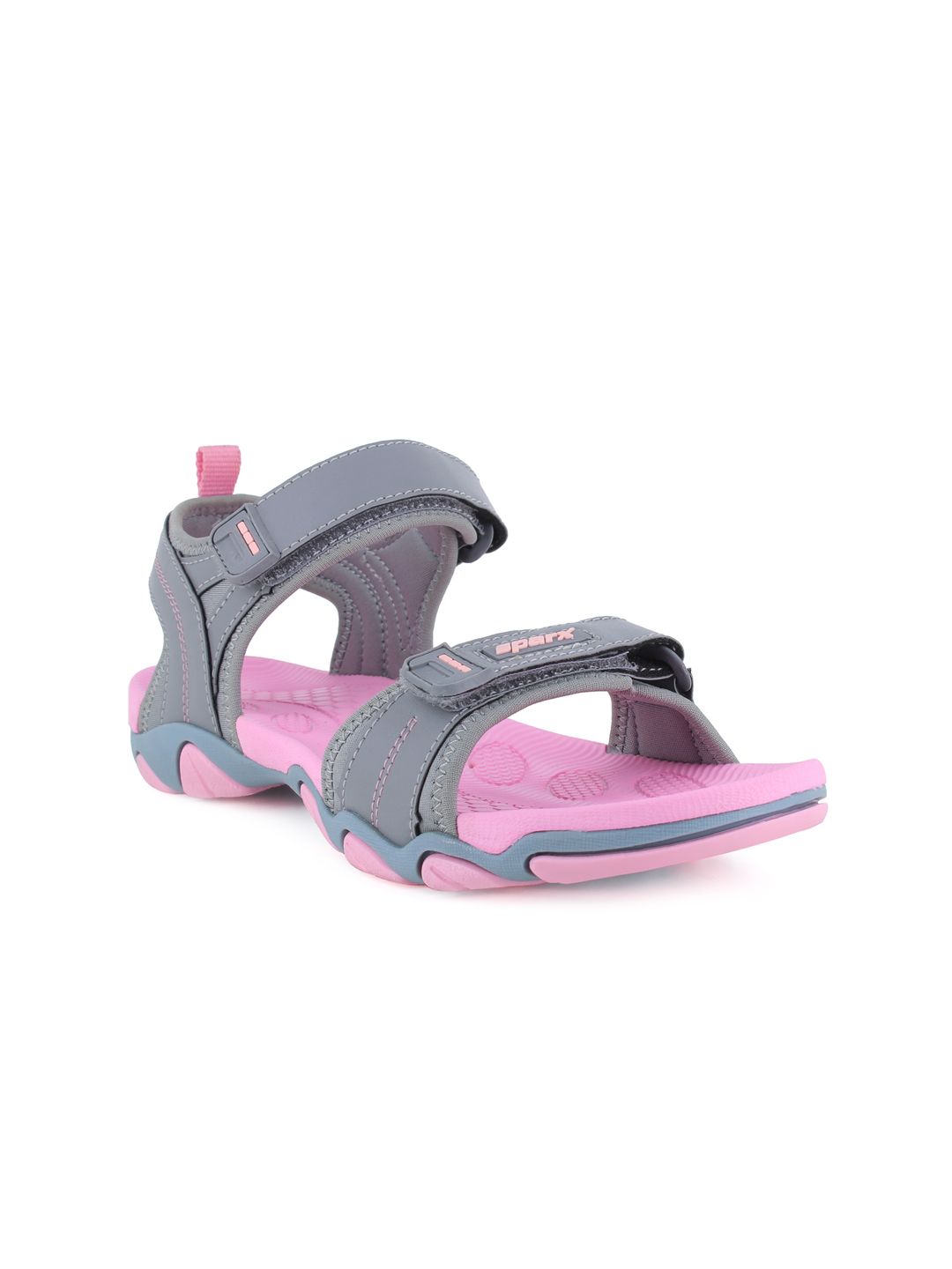 Sparx Women Grey & Pink Patterned Floater Sports Sandal Price in India