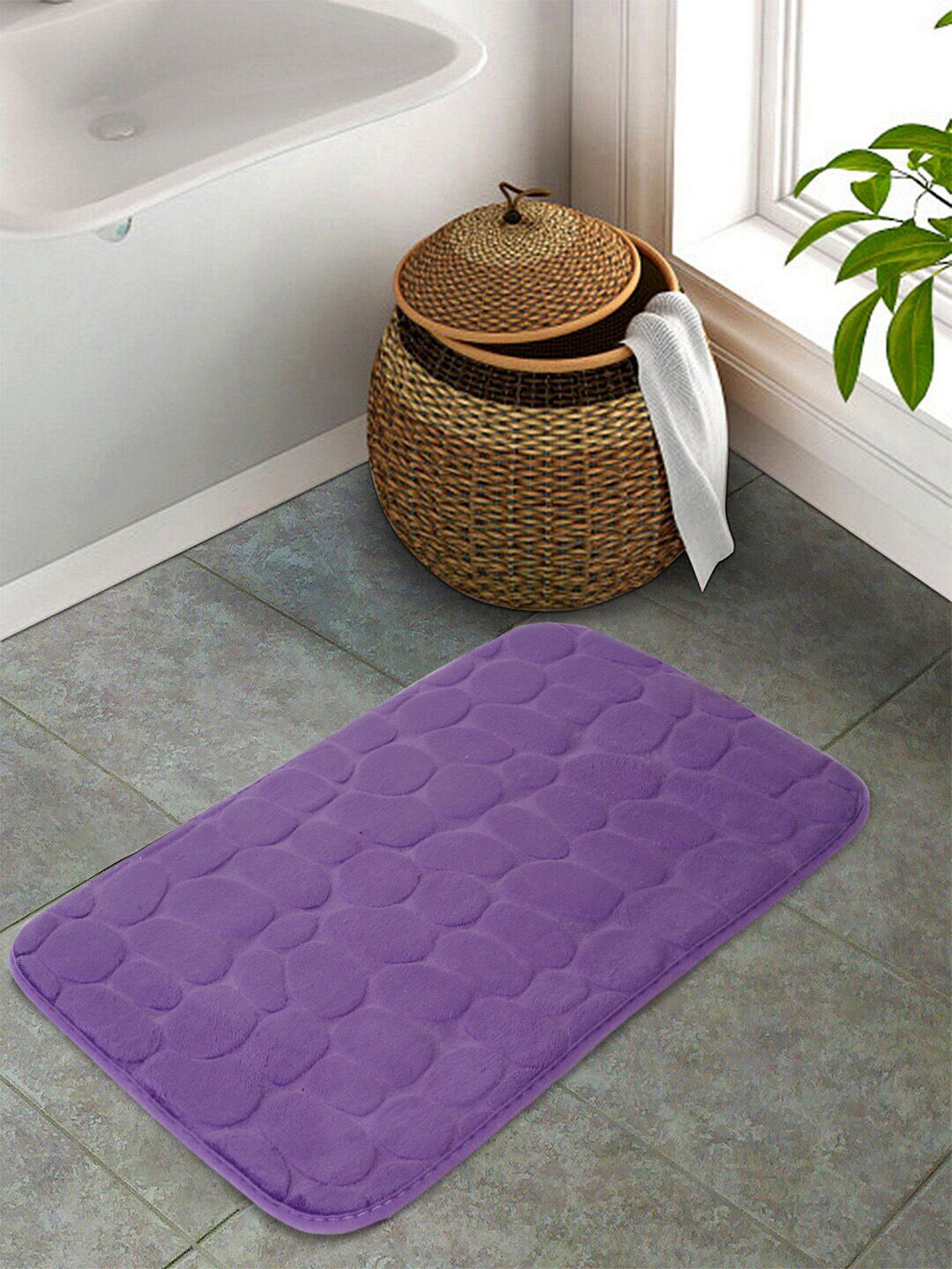 Cortina Purple Textured Doormats Price in India