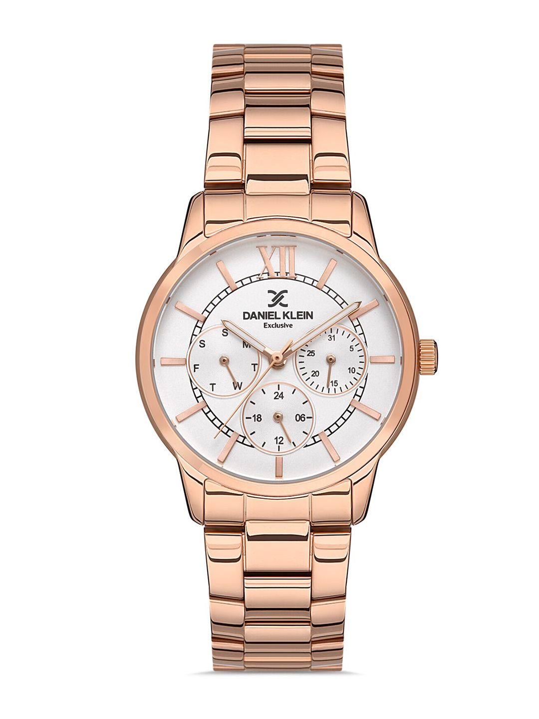 Daniel Klein Women Rose Gold-Toned Dial & Rose Gold Toned Stainless Steel Bracelet Style Straps Analogue Watch Price in India