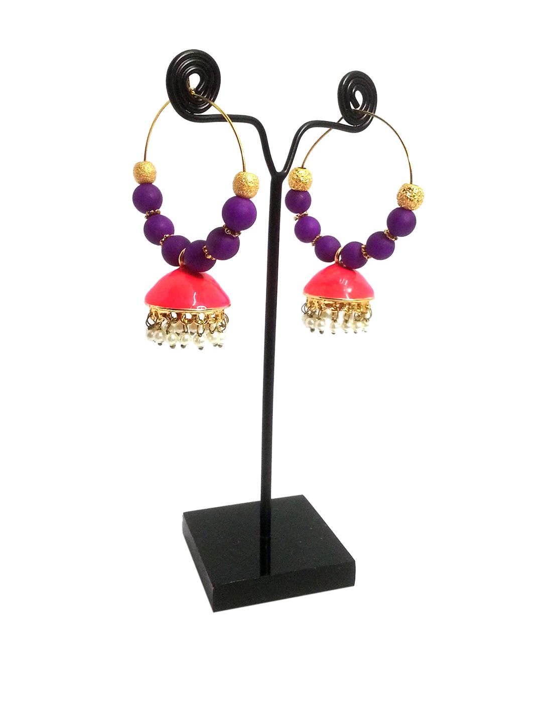 Kshitij Jewels Multicoloured Contemporary Jhumkas Earrings Price in India