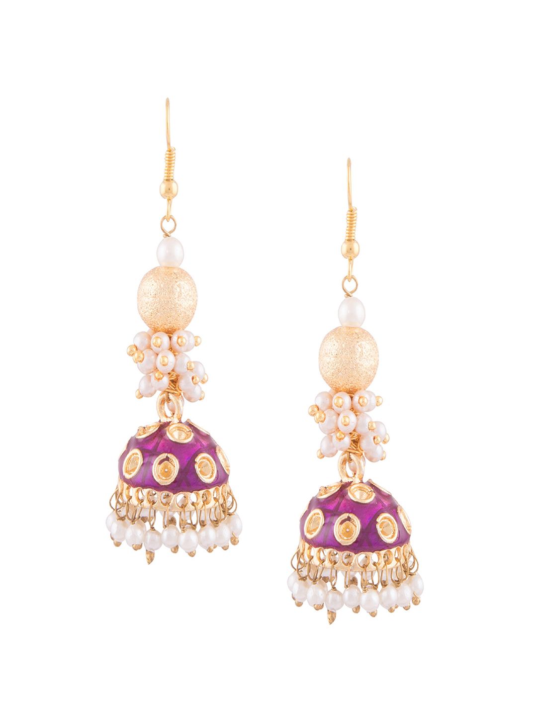 Kshitij Jewels Purple Contemporary Jhumkas Earrings Price in India