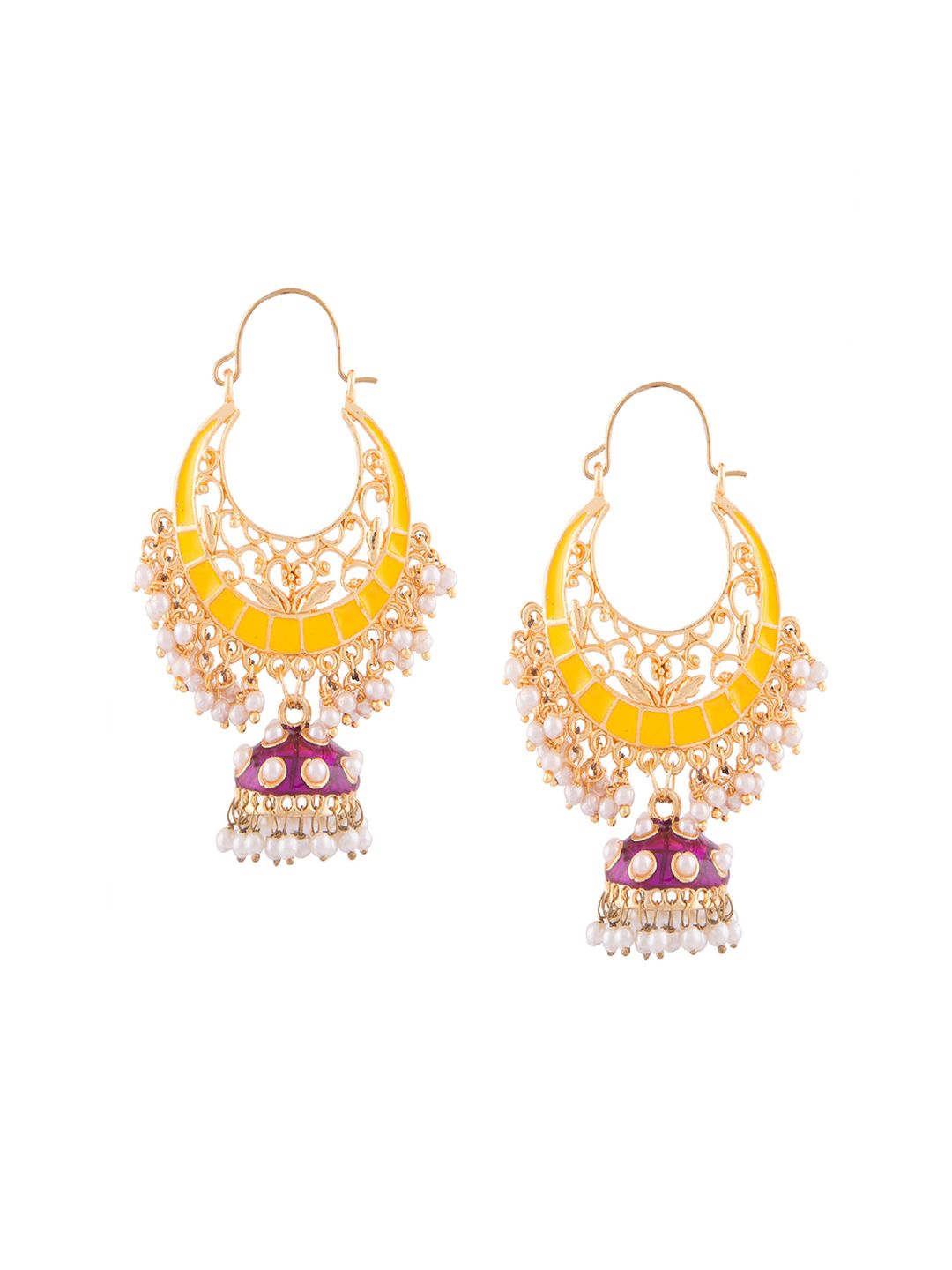 Kshitij Jewels Multicoloured Contemporary Jhumkas Earrings Price in India