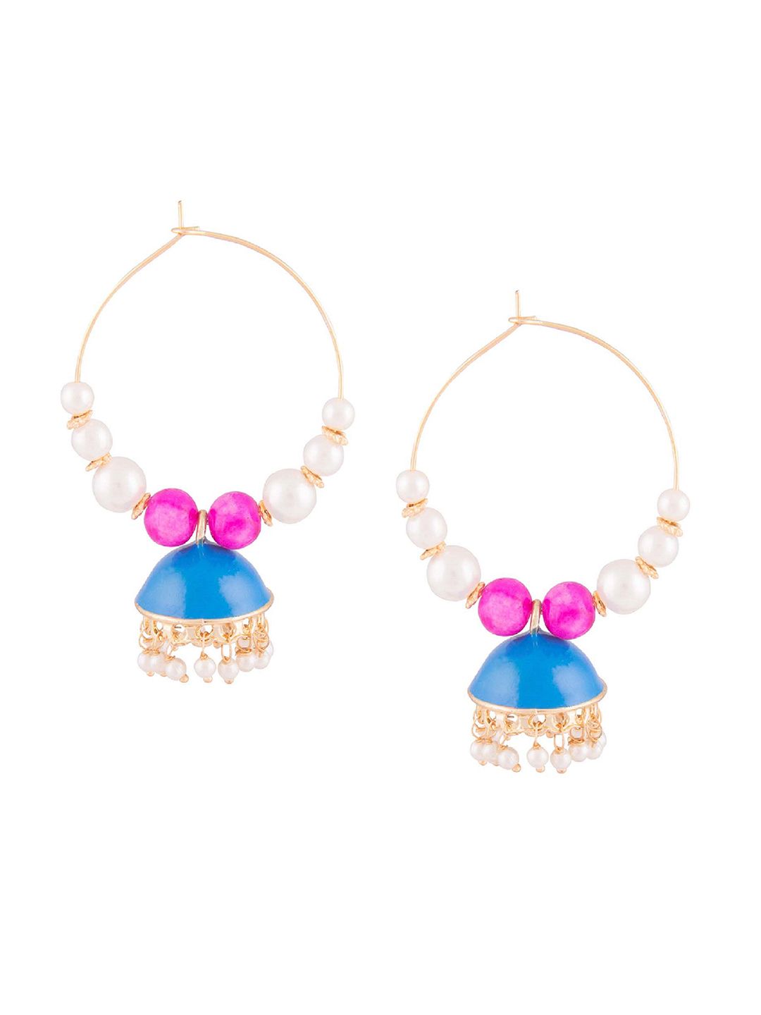 Kshitij Jewels Blue Contemporary Hoop Earrings Price in India