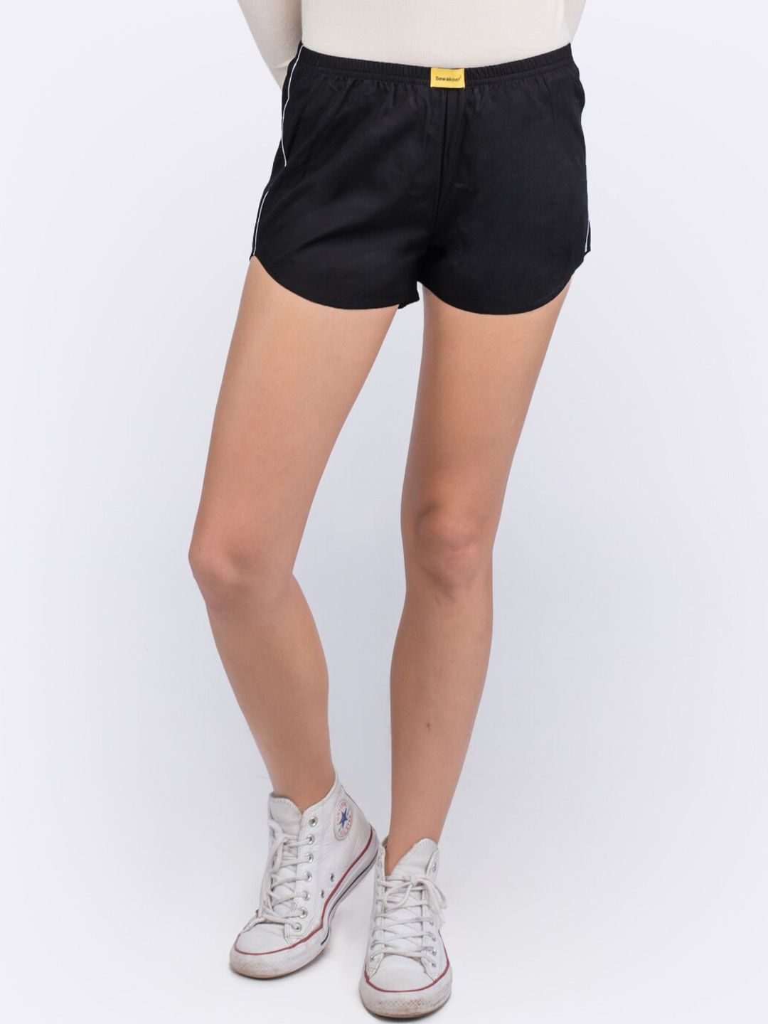 Bewakoof Women Black Hot Pants Shorts