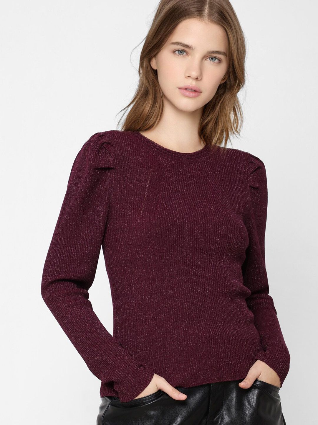 ONLY Women Purple Pullover Price in India