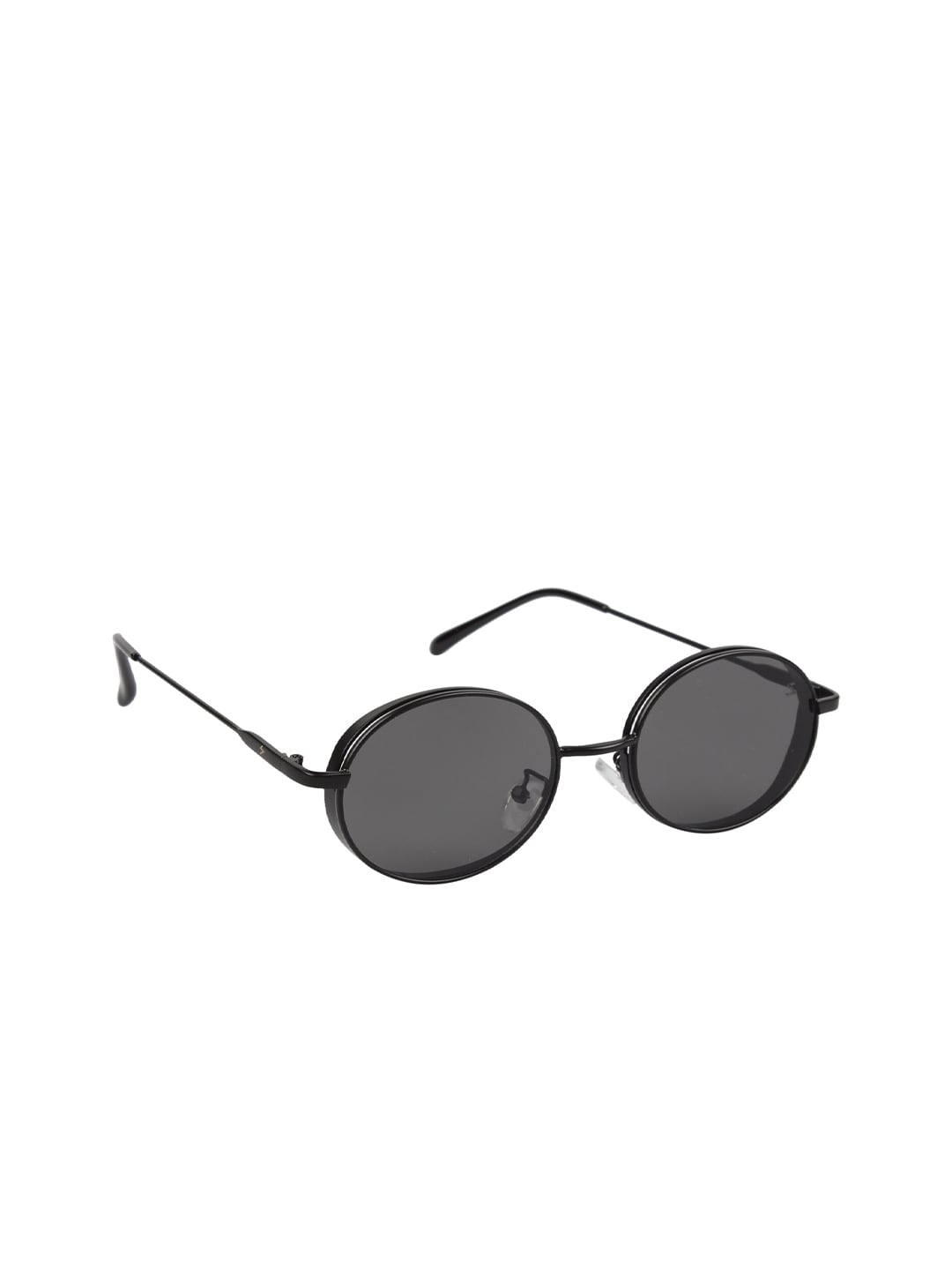 Scavin Unisex Grey Lens & Black Round Sunglasses with UV Protected Lens Price in India
