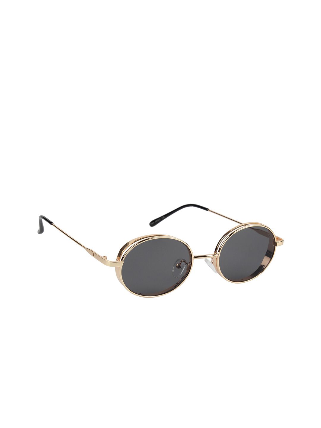 Scavin Unisex Grey Lens & Gold-Toned Round Sunglasses with UV Protected Lens Price in India