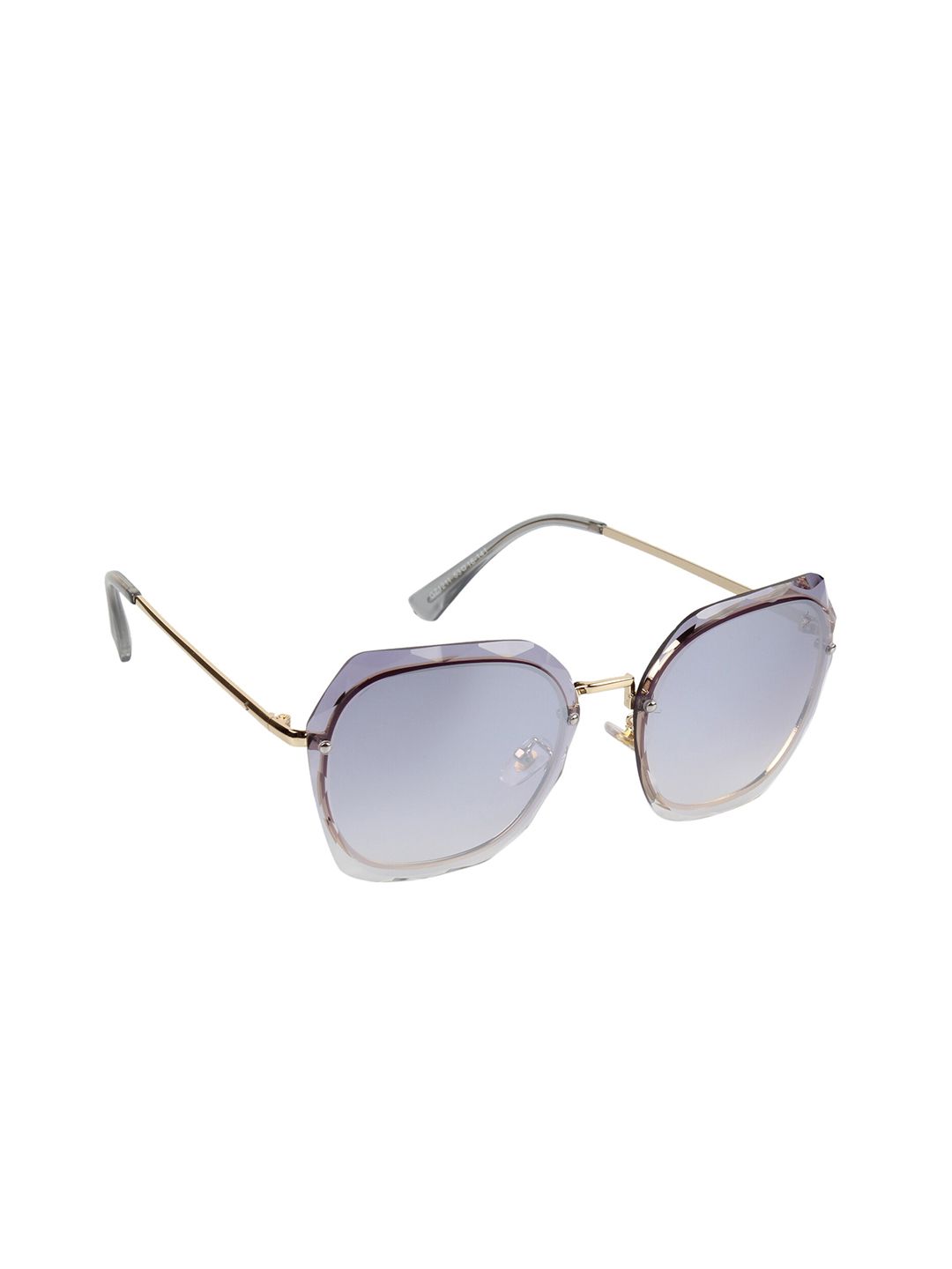 Scavin Women Grey Lens & Gold-Toned Square Sunglasses with UV Protected Lens Price in India