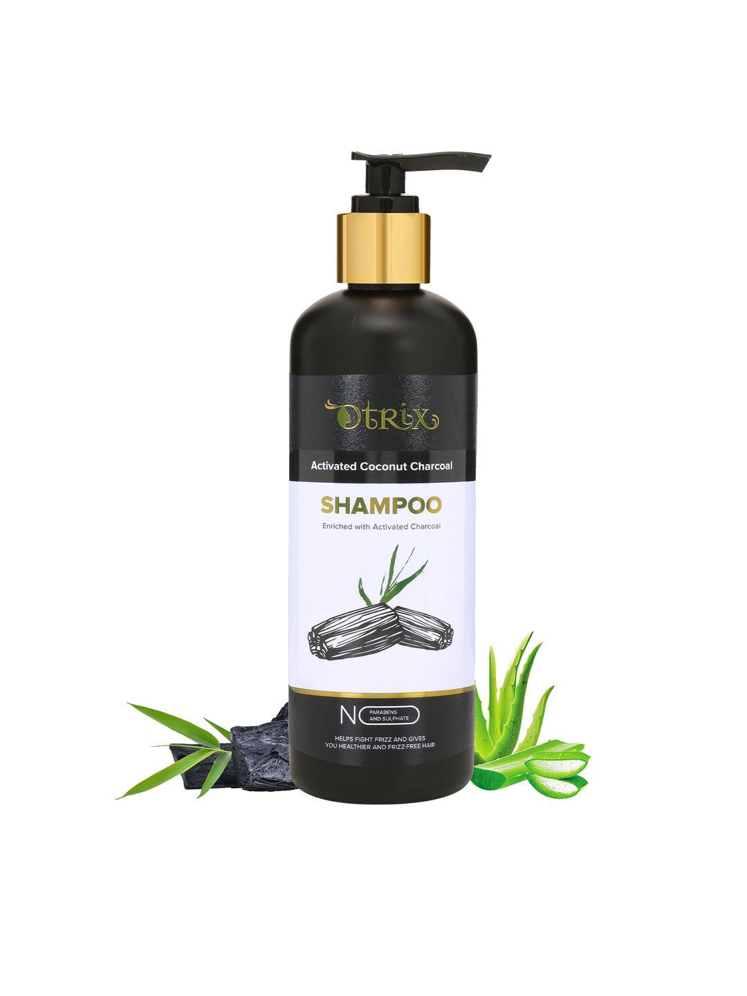 Otrix Activated Coconut Charcoal Shampoo for Healthier & Frizz Free Hair - 300 ml Price in India