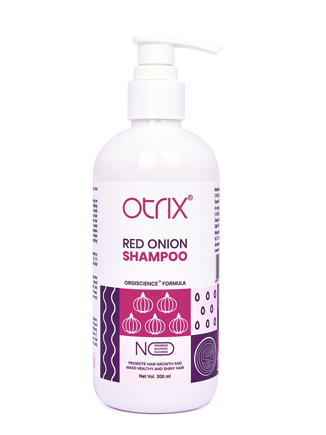 Otrix Red Onion Black Seed Oil Shampoo To Soften & Strengthen Hair - 300 ml