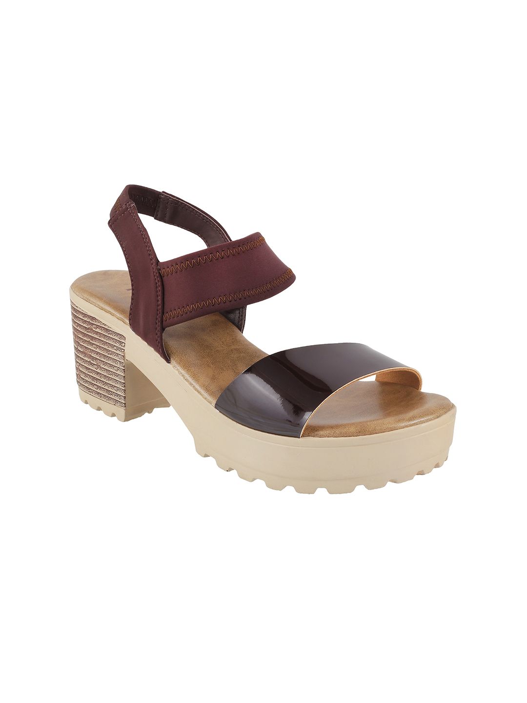 Mochi Women Brown Solid Platforms Price in India