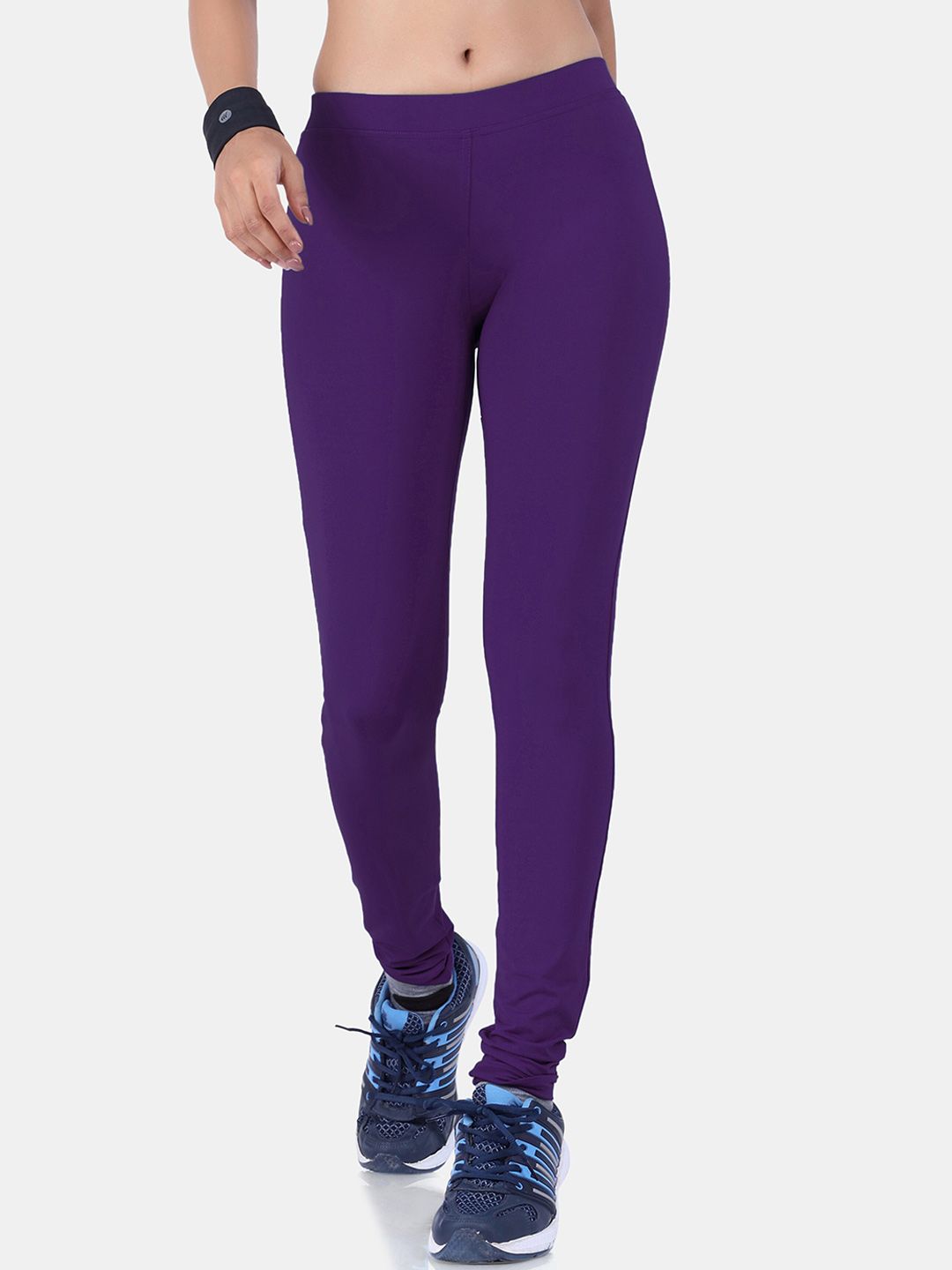 LAASA  SPORTS Women Purple Solid Skinny Fit Rapid-Dry Sports Tights Price in India