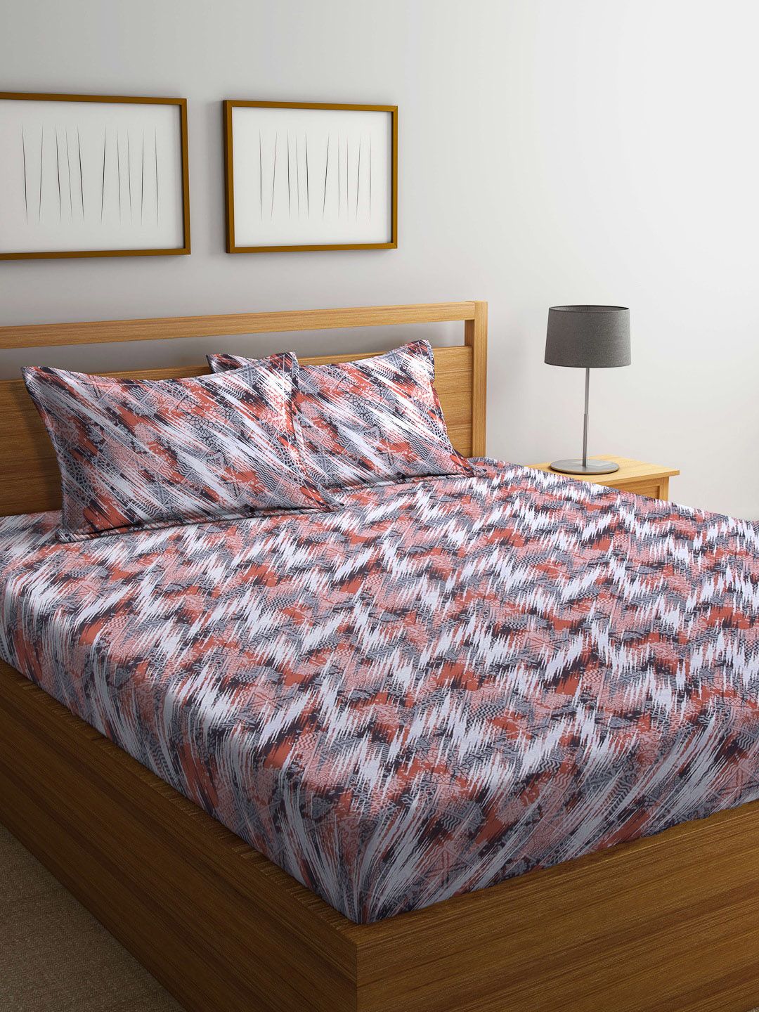 BOMBAY DYEING Unisex Orange Bedsheets Price in India