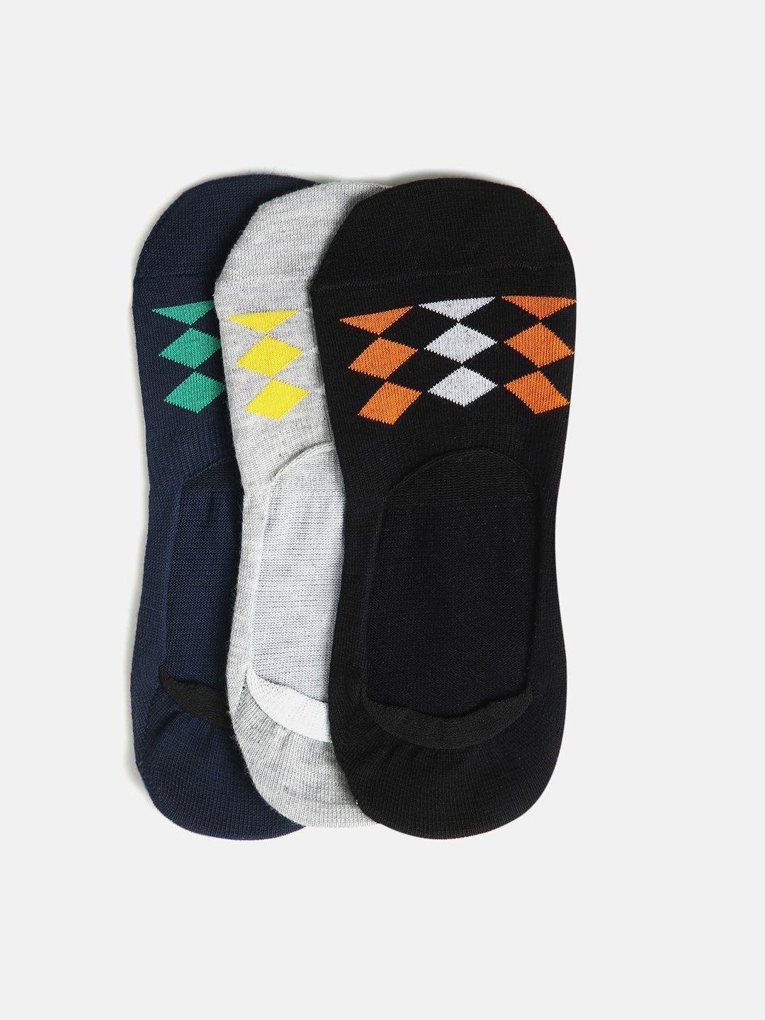 Urban Dog Men Pack Of 3 Assorted Cotton Shoe Liner Socks