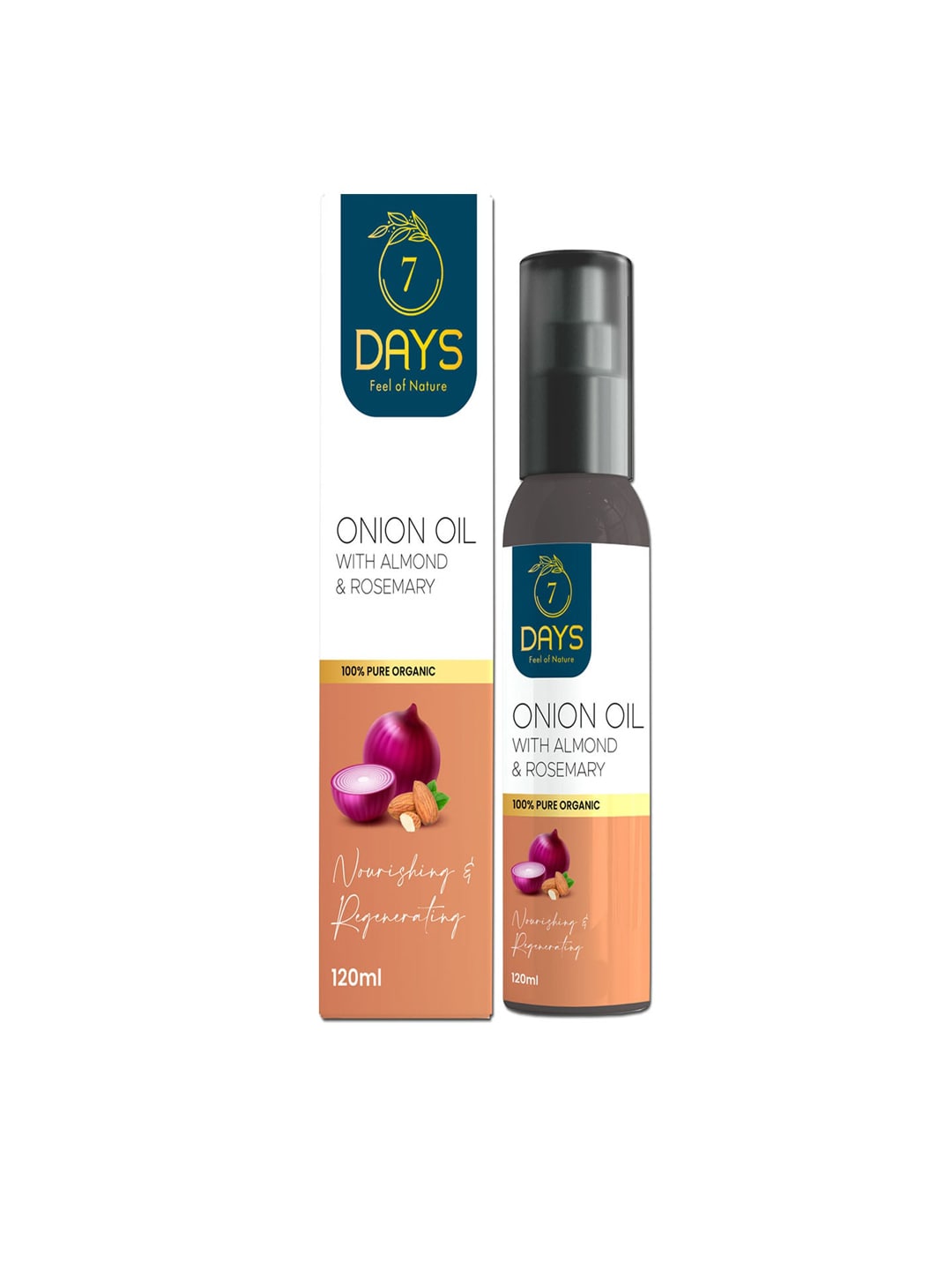 7 DAYS Nourishing & Regenerating Onion Hair Oil with Almond & Rosemary - 120ml Price in India