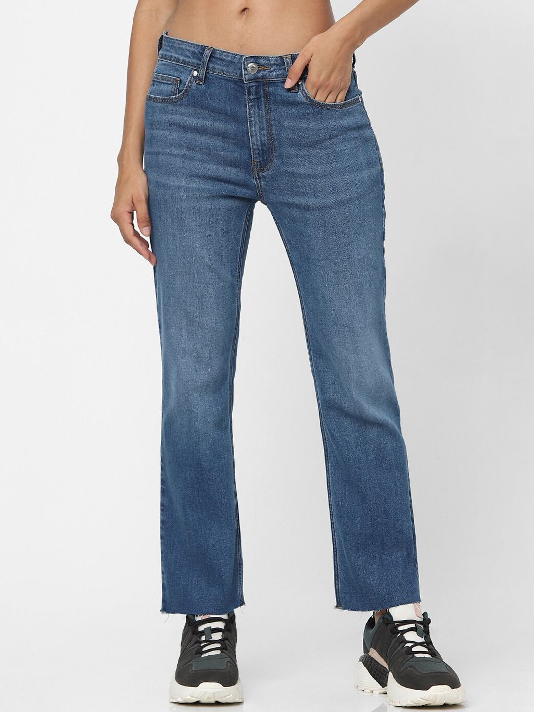 ONLY Women Blue Bootcut High-Rise Light Fade Jeans Price in India