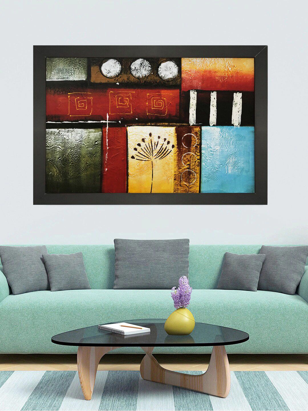 Gallery99 Multi-Colored Abstract Canvas Painting Frame Wall Art Price in India
