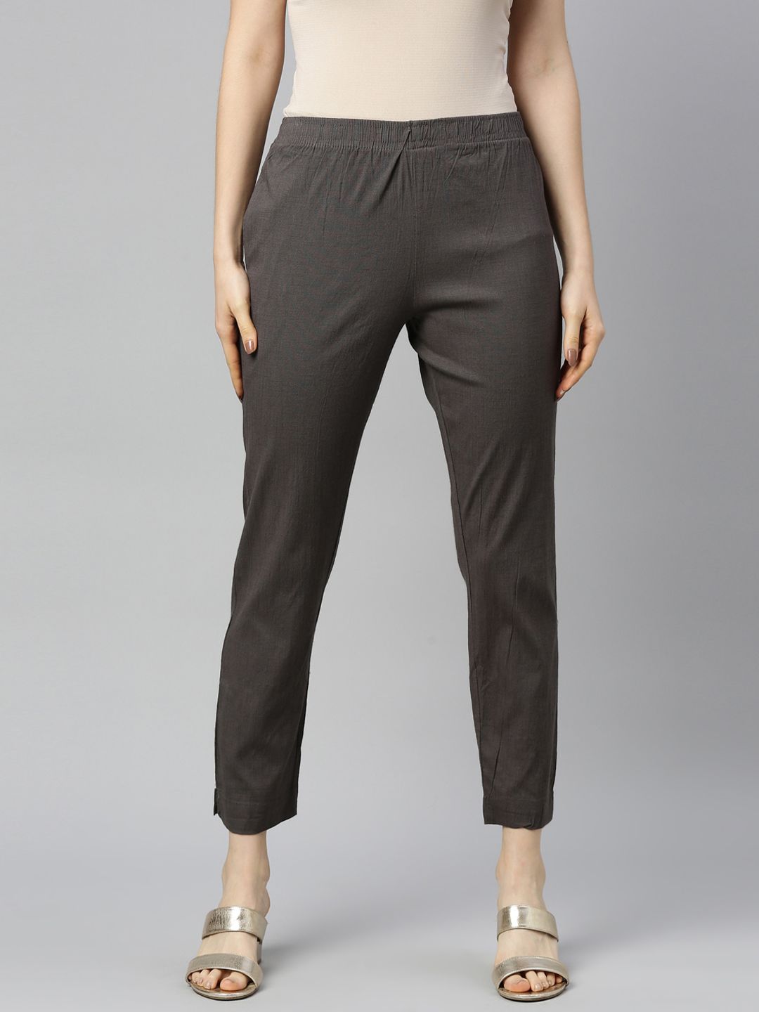 GOLDSTROMS Women Grey Trousers Price in India