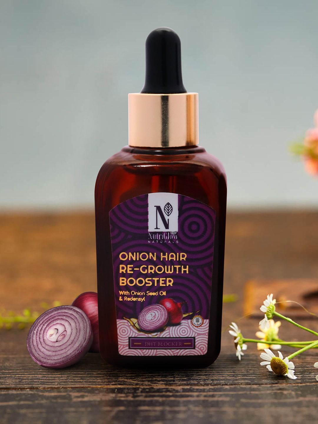 NutriGlow Naturals Onion Hair Re-Growth Booster Hair Serum with Redensyl - 50ml Price in India