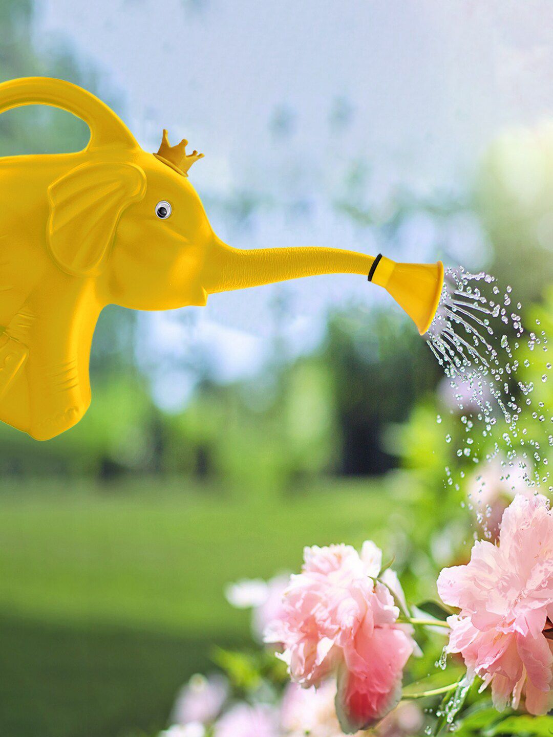 Kuber Industries Yellow Elephant Shaped Watering Can 3L Price in India
