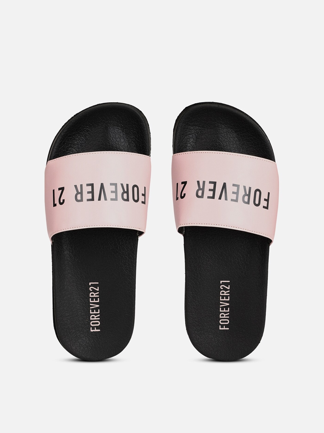 FOREVER 21 Women Pink Printed Sliders Price in India
