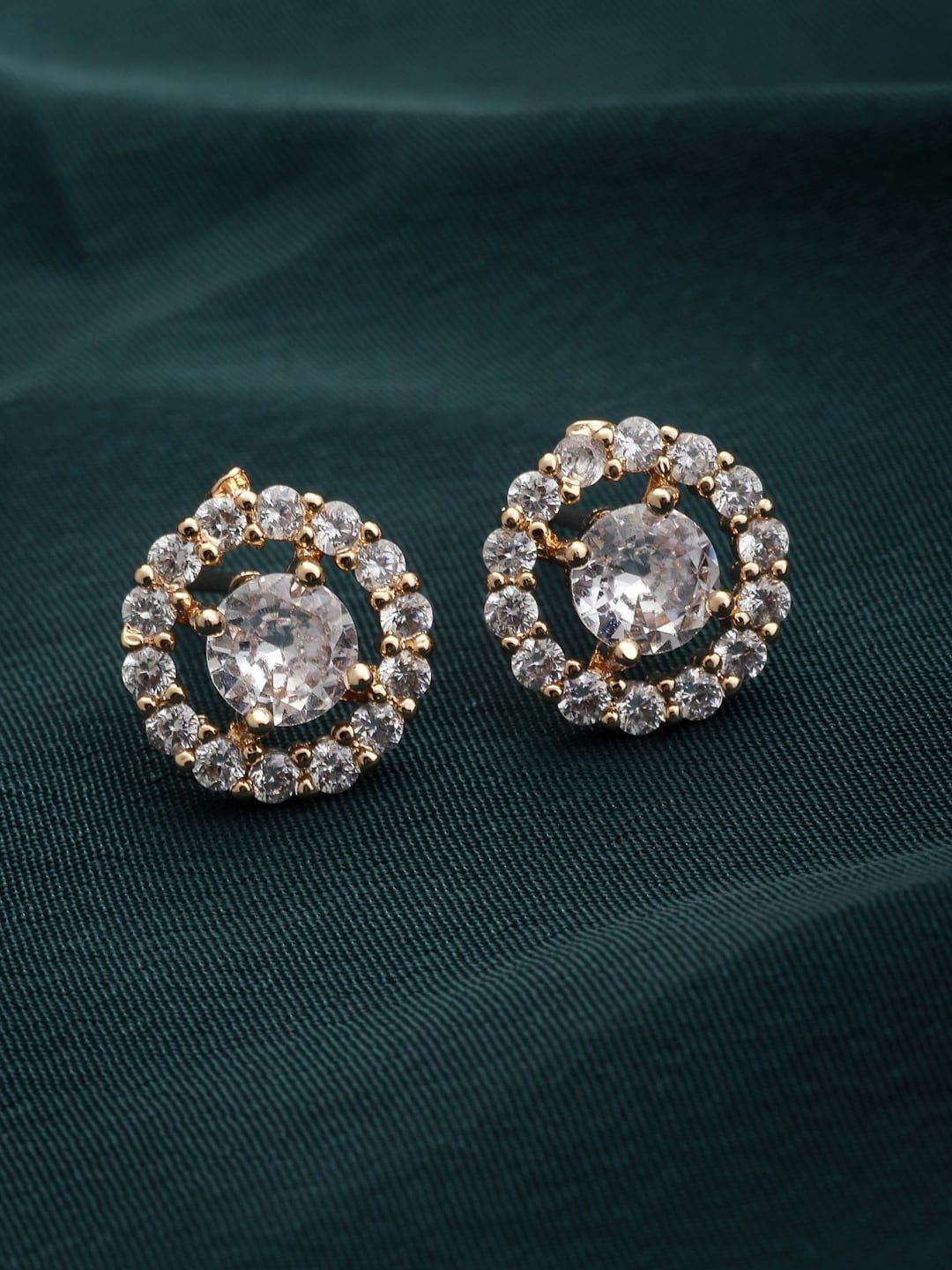 VOGUE PANASH Gold-Toned Circular Studs Earrings Price in India