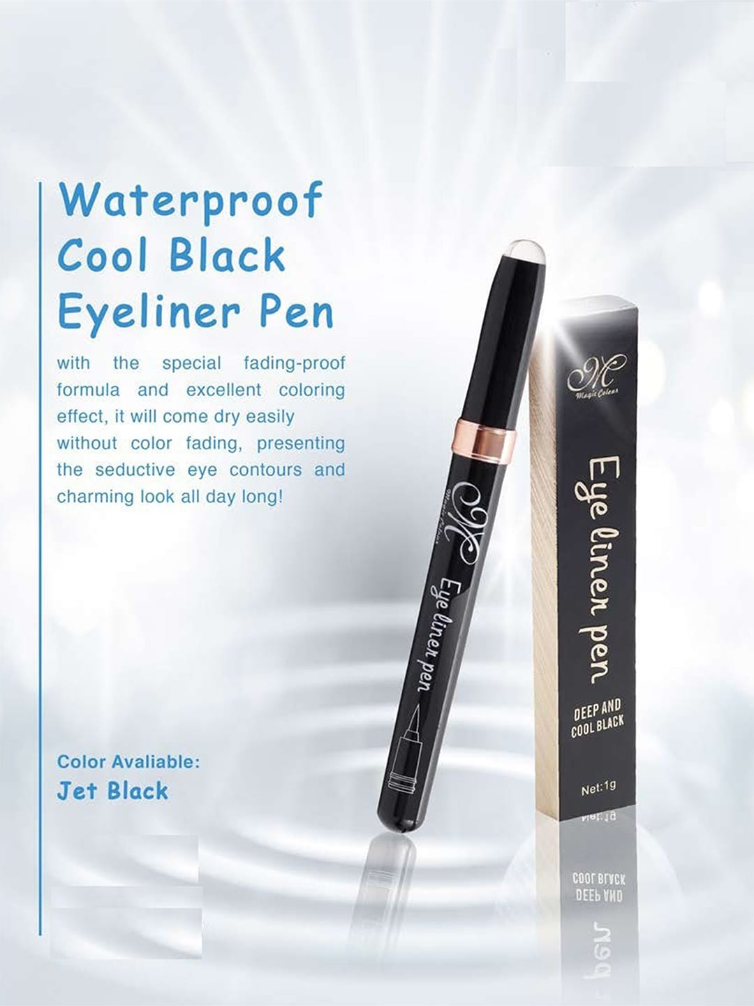 Magic Colour Waterproof Deep and Cool Black Eye Liner Pen 1 gm Price in India