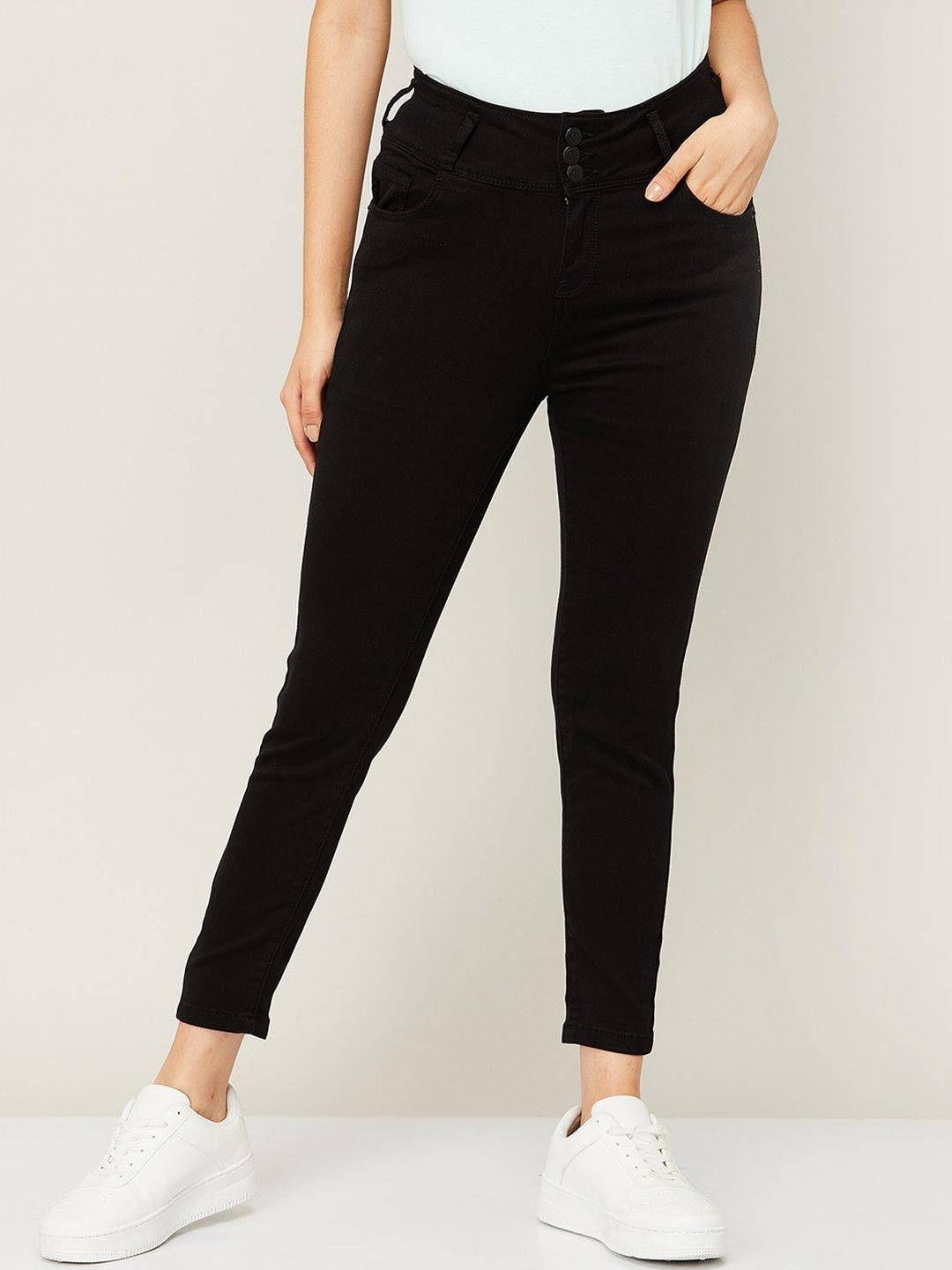 Fame Forever by Lifestyle Women Black Stretchable Jeans Price in India