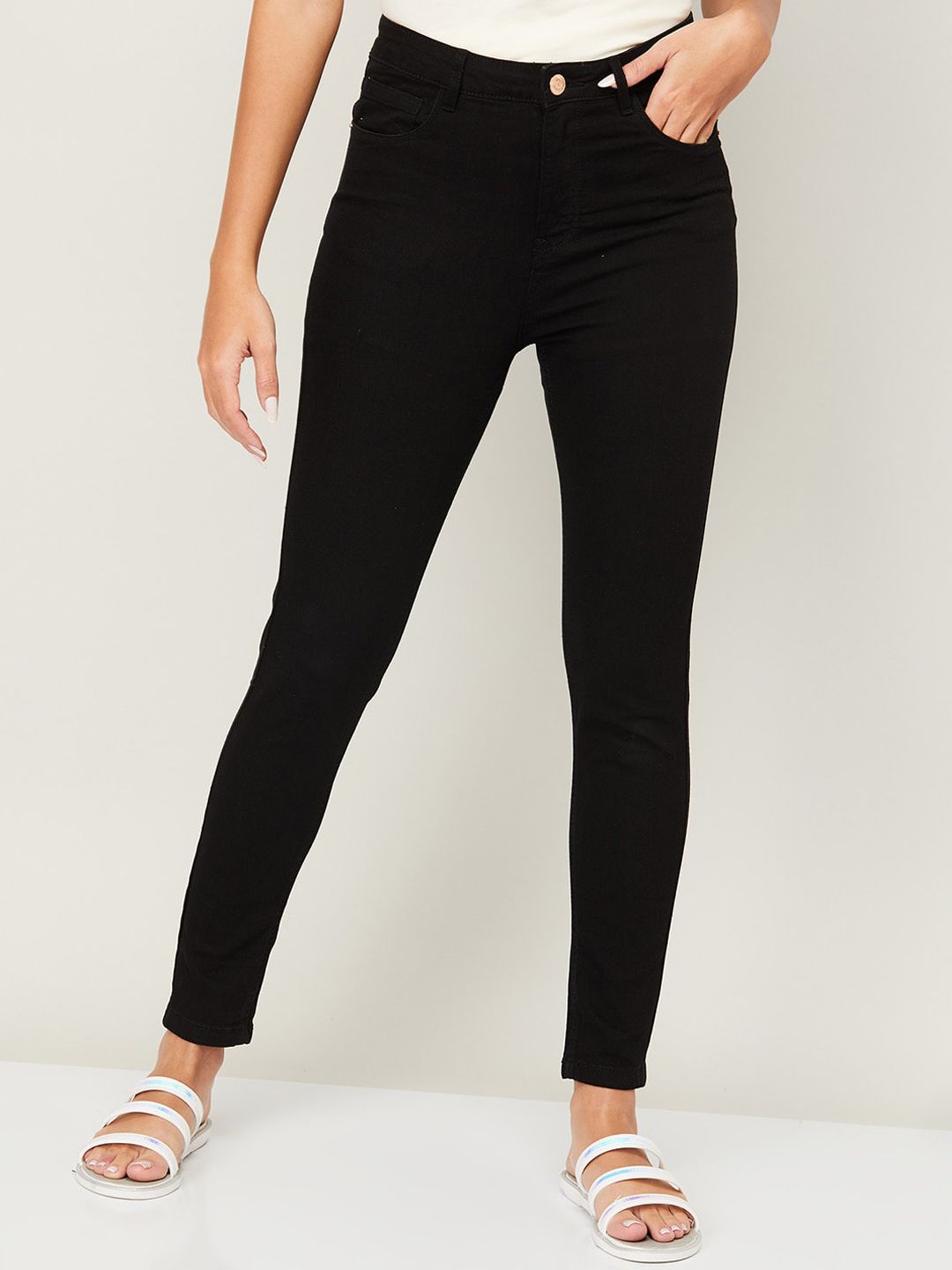 Fame Forever by Lifestyle Women Black Stretchable Jeans Price in India