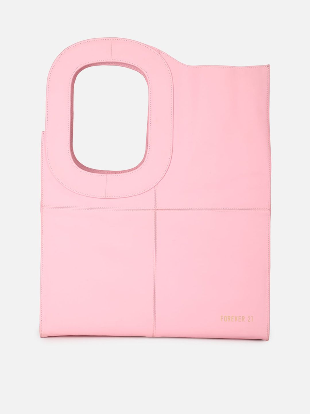 FOREVER 21 Pink PU Oversized Shopper Handheld Bag Price in India