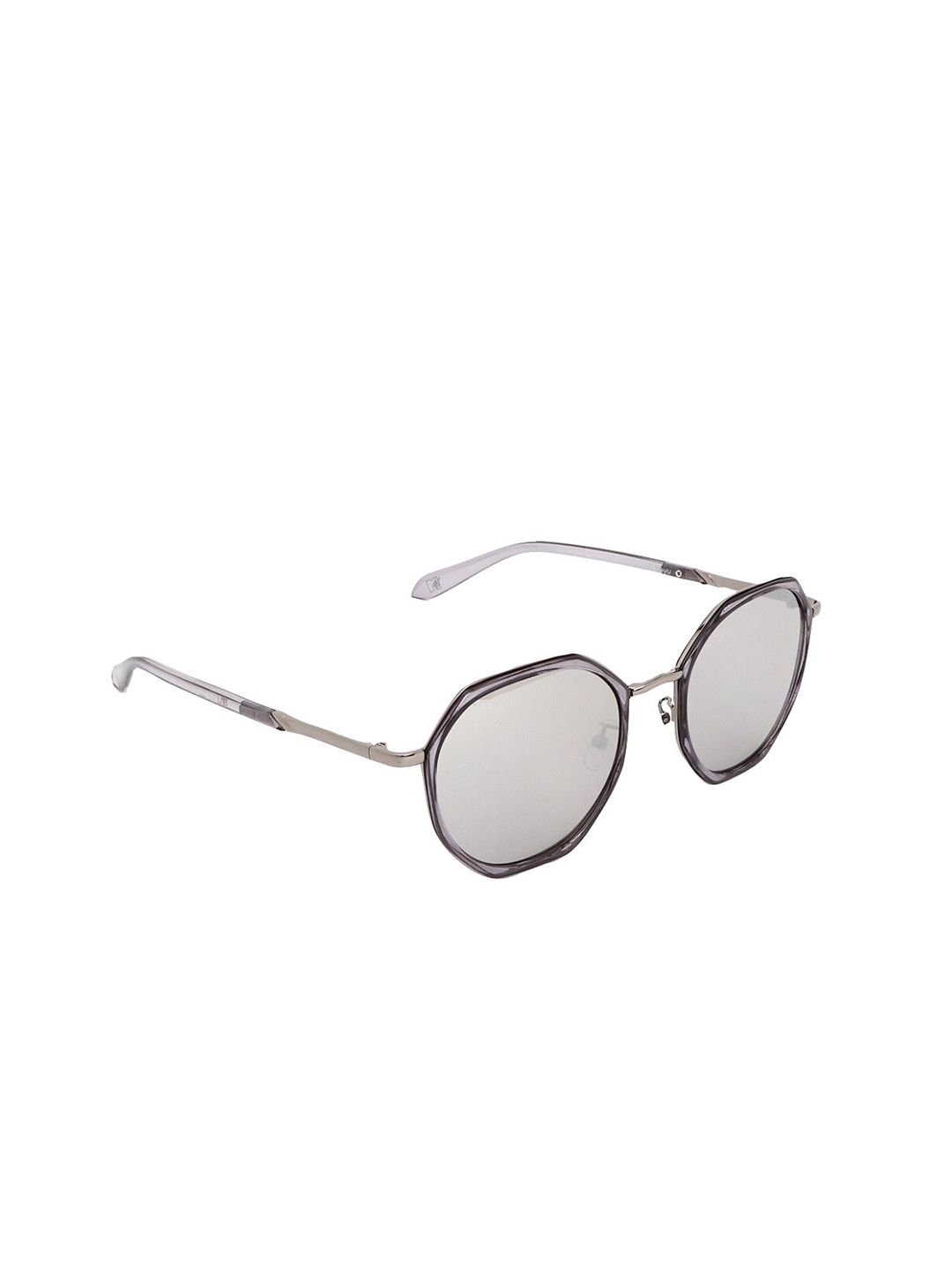 MTV Unisex Grey Lens & Silver-Toned Oversized Sunglasses with UV Protected Lens