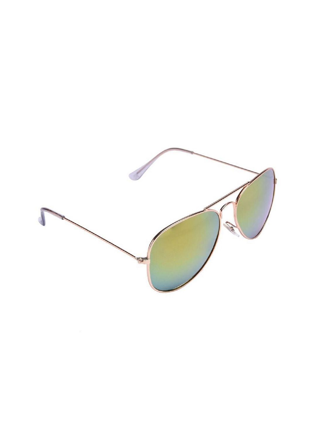 MTV Unisex Green Lens & Gold-Toned Aviator Sunglasses with UV Protected Lens Price in India