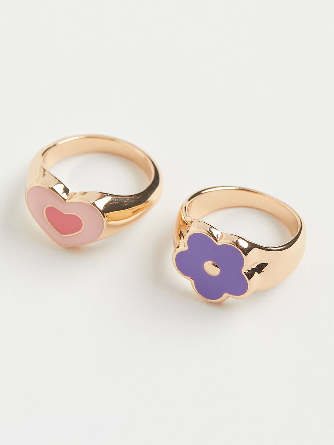 H&M Set Of 2 Gold-Plated Gold Finger Rings Price in India